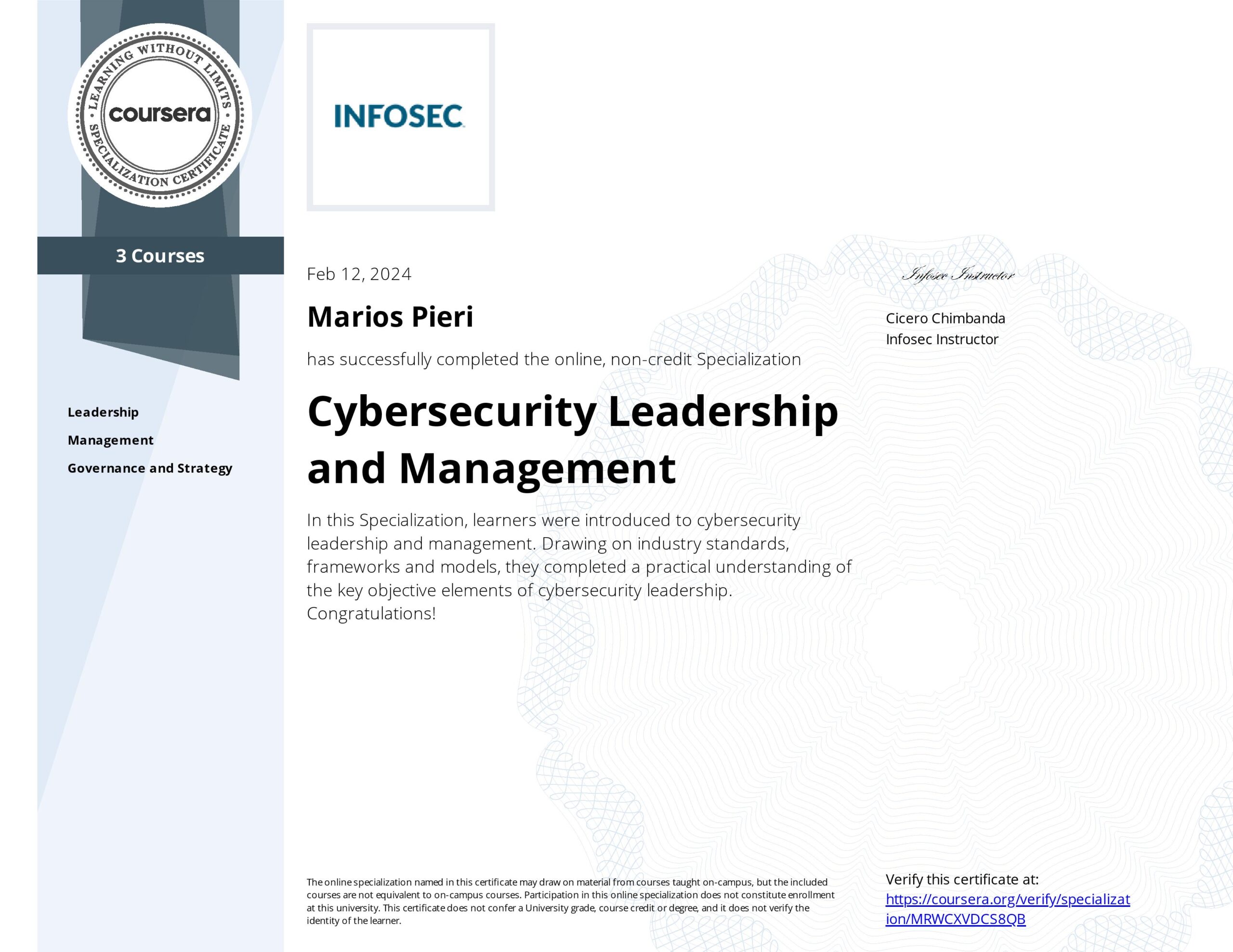 Cybersecurity Leadership and Management