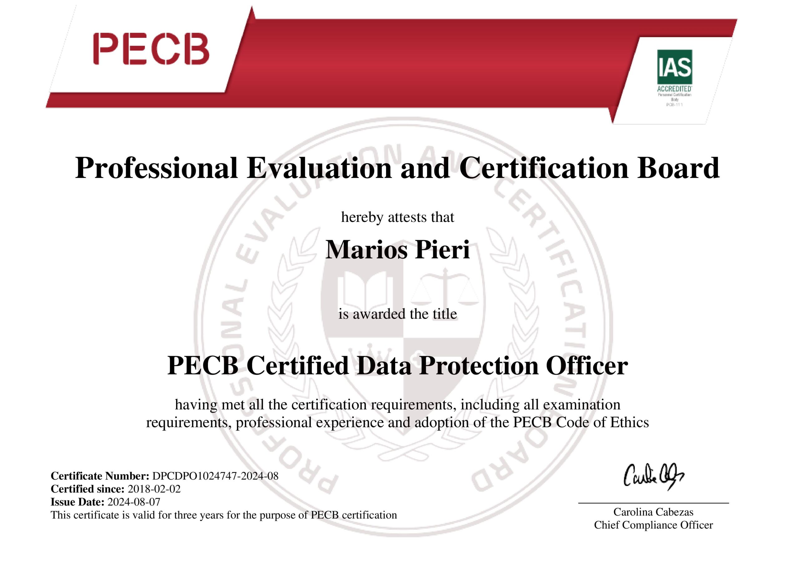 Certified Data Protection Officer